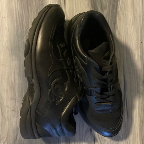 CHANEL Shoes Chanel Tennis Shoes 395 Black Poshmark